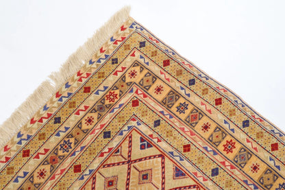 145 x 178 cm | Flat Weaved Afghan Tribal Hand Knotted Veg Dye Wool Carpet
