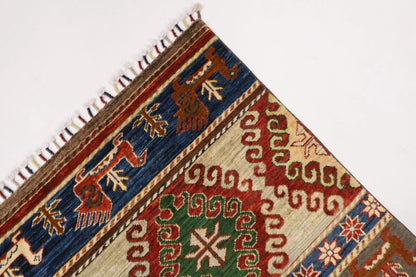 196 x 299 cm | Striped Afghan Tribal Hand Knotted Carpet