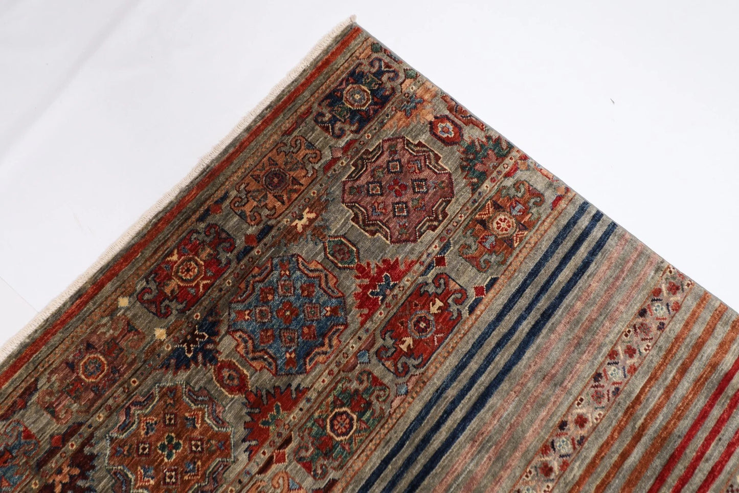 169 x 247 cm | Khorjun Afghan Tribal Hand Knotted Veg Dye Wool Carpet