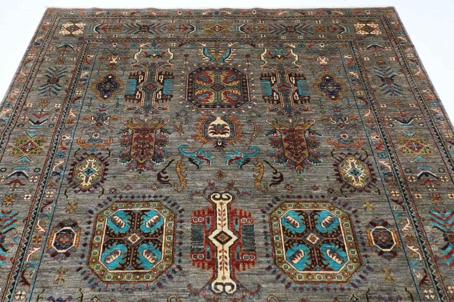 207 x 293 cm | Waziri Afghan Tribal Hand Knotted Carpet