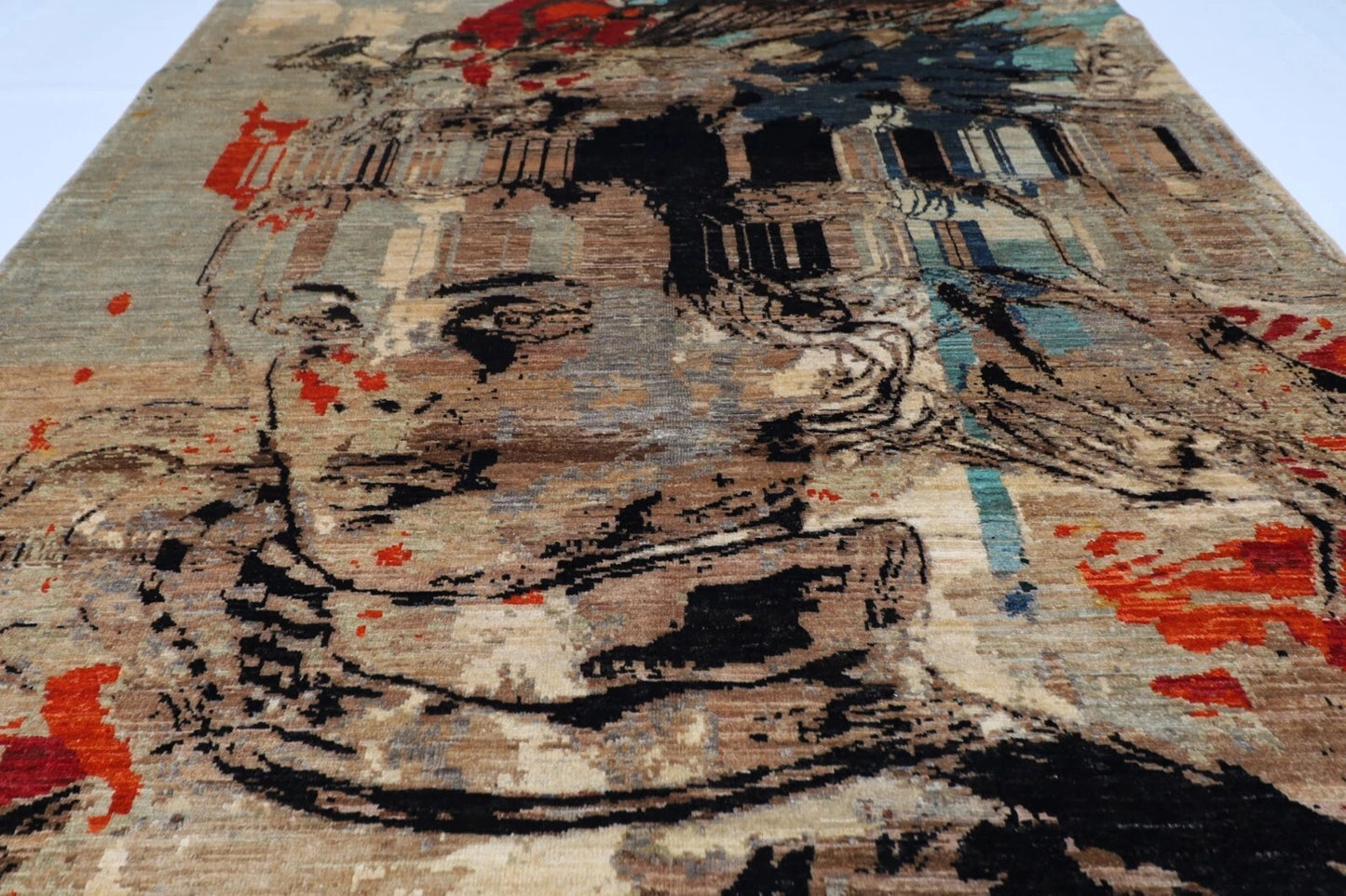 169 x 242 cm | Art Afghan Tribal Hand Knotted Veg Dye Wool Carpet