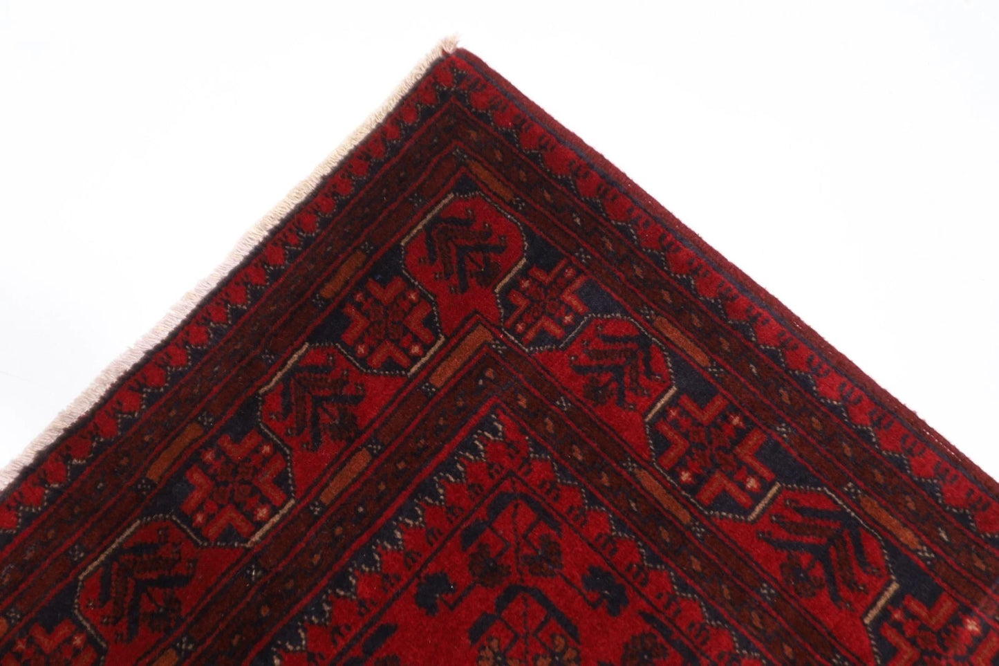 171 x 238 cm | Bokhara Afghan Tribal Hand Knotted Veg Dye Wool Carpet