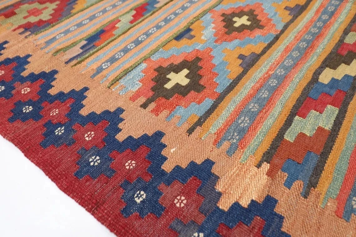 147 x 233 cm | Flat Weaved Afghan Tribal Hand Knotted Veg Dye Wool Carpet