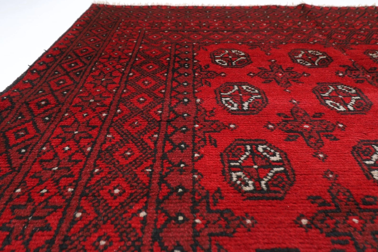 160 x 235 cm | Akja Bokhara Afghan Tribal Hand Knotted Veg Dye Wool Carpet
