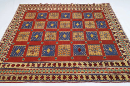 188 x 234 cm | Kilim Afghan Tribal Hand Knotted Veg Dye Wool Carpet