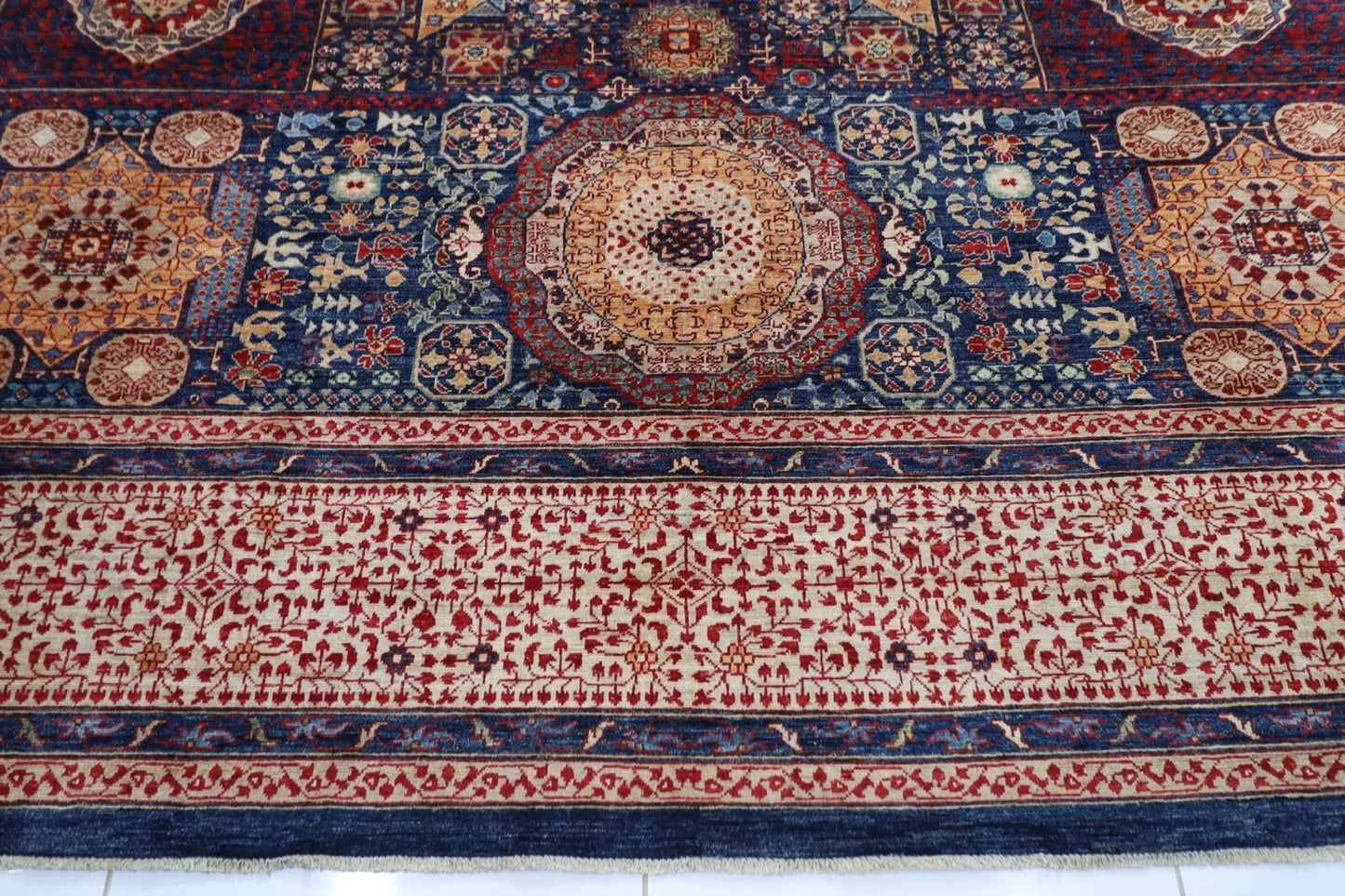 366 x 453 cm | Mamluk Afghan Tribal Hand Knotted Carpet