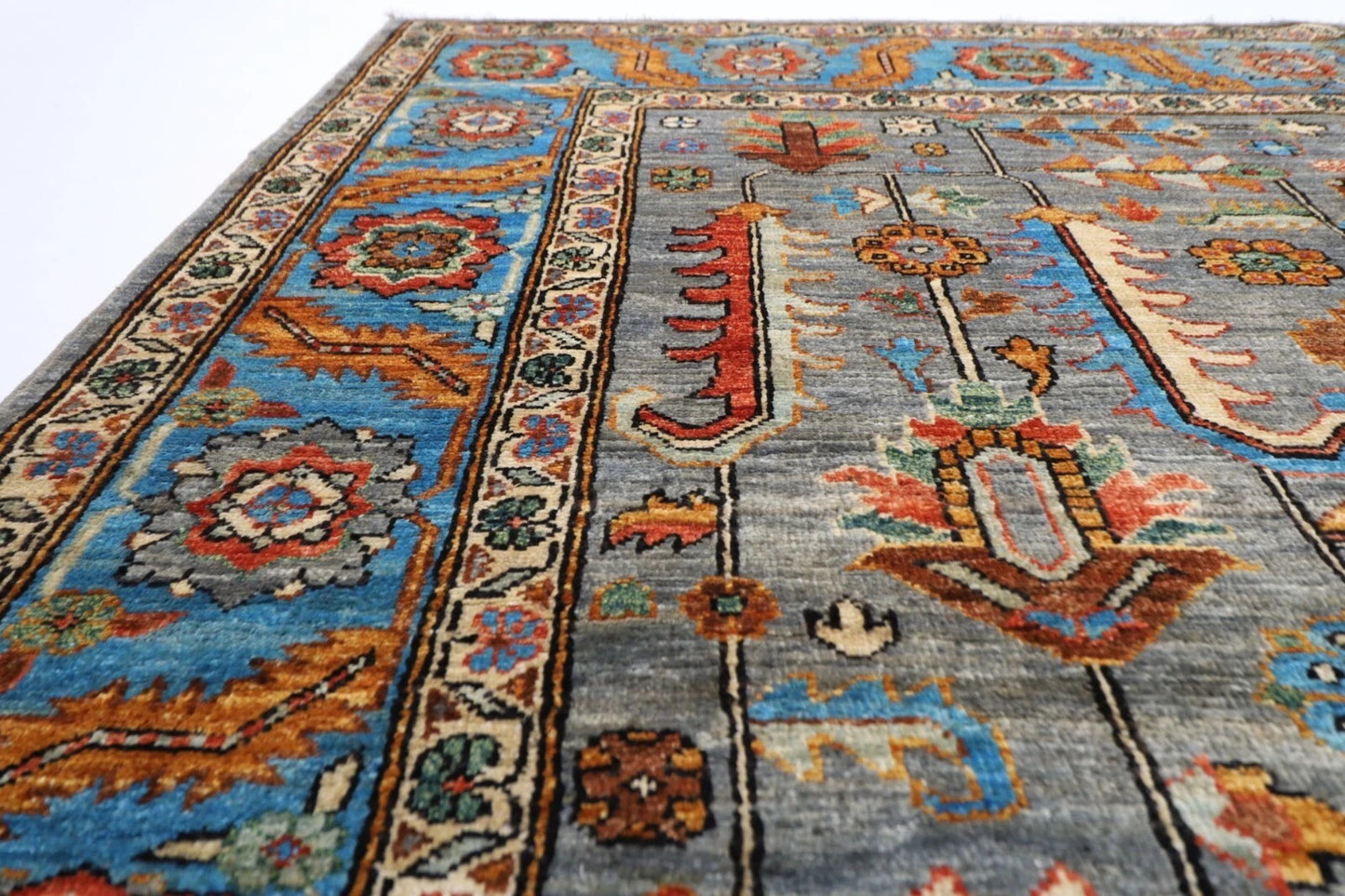 190 x 270 cm |  Bidjar Gray Afghan Tribal Hand Knotted Veg Dye Wool carpet