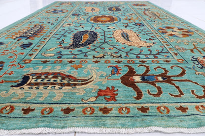 182 x 272 cm |  Suzani Afghan Tribal Hand Knotted Veg Dye Wool carpet