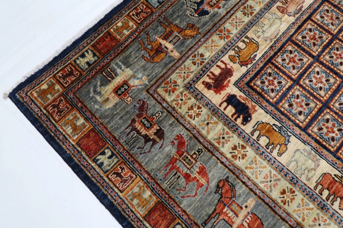 242 x 295 cm | Pazyryk Afghan Tribal Hand Knotted Carpet