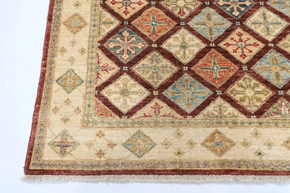 151 x 203 cm | Tribal Hand Knotted Veg Dye Wool Carpet