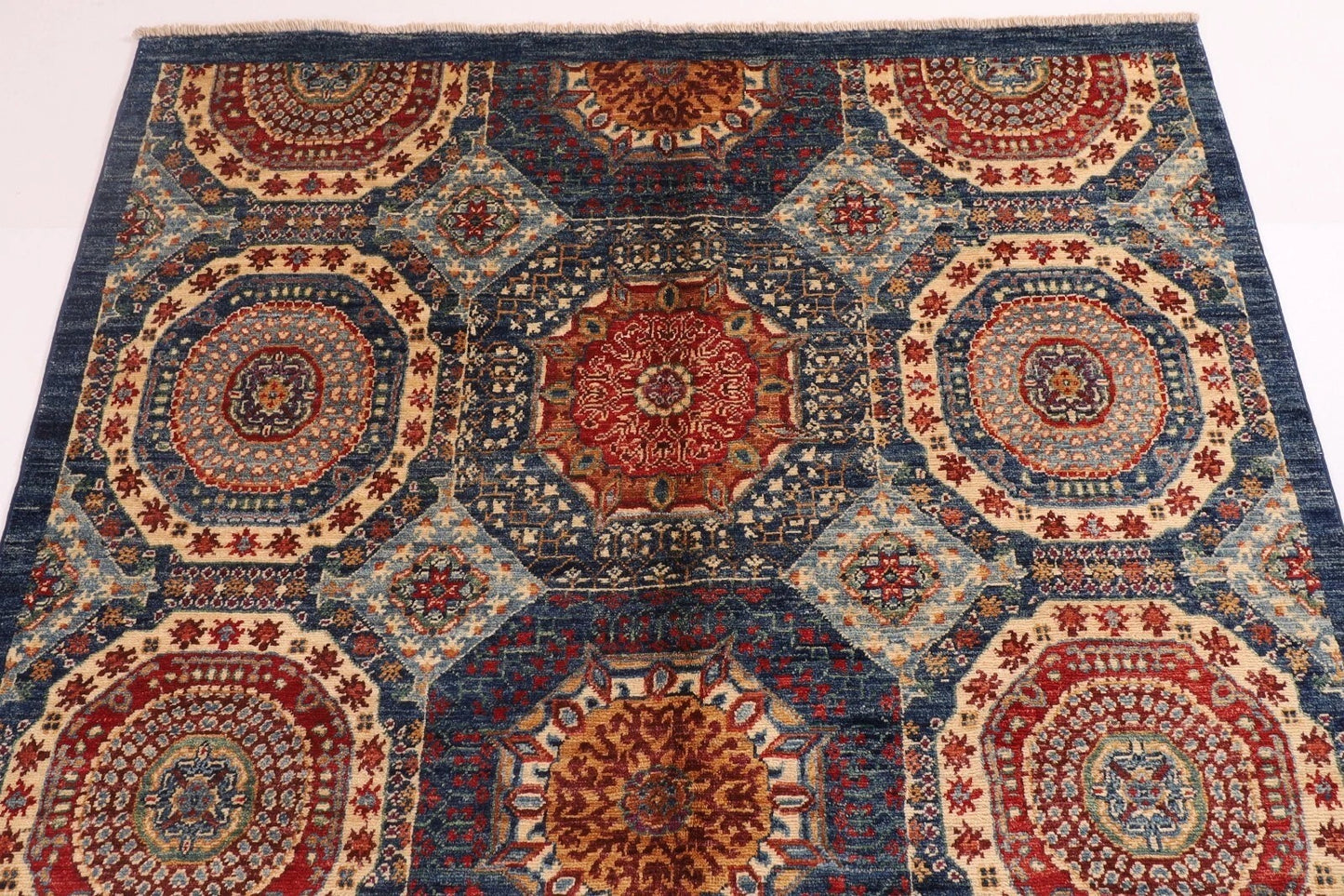 145 x 197 cm | Mamluk Afghan Tribal Hand Knotted Veg Dye Wool Carpet