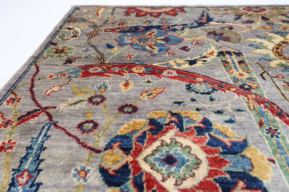 173 x 239 cm | Sickle Leaf Afghan Tribal Hand Knotted Veg Dye Wool Carpet