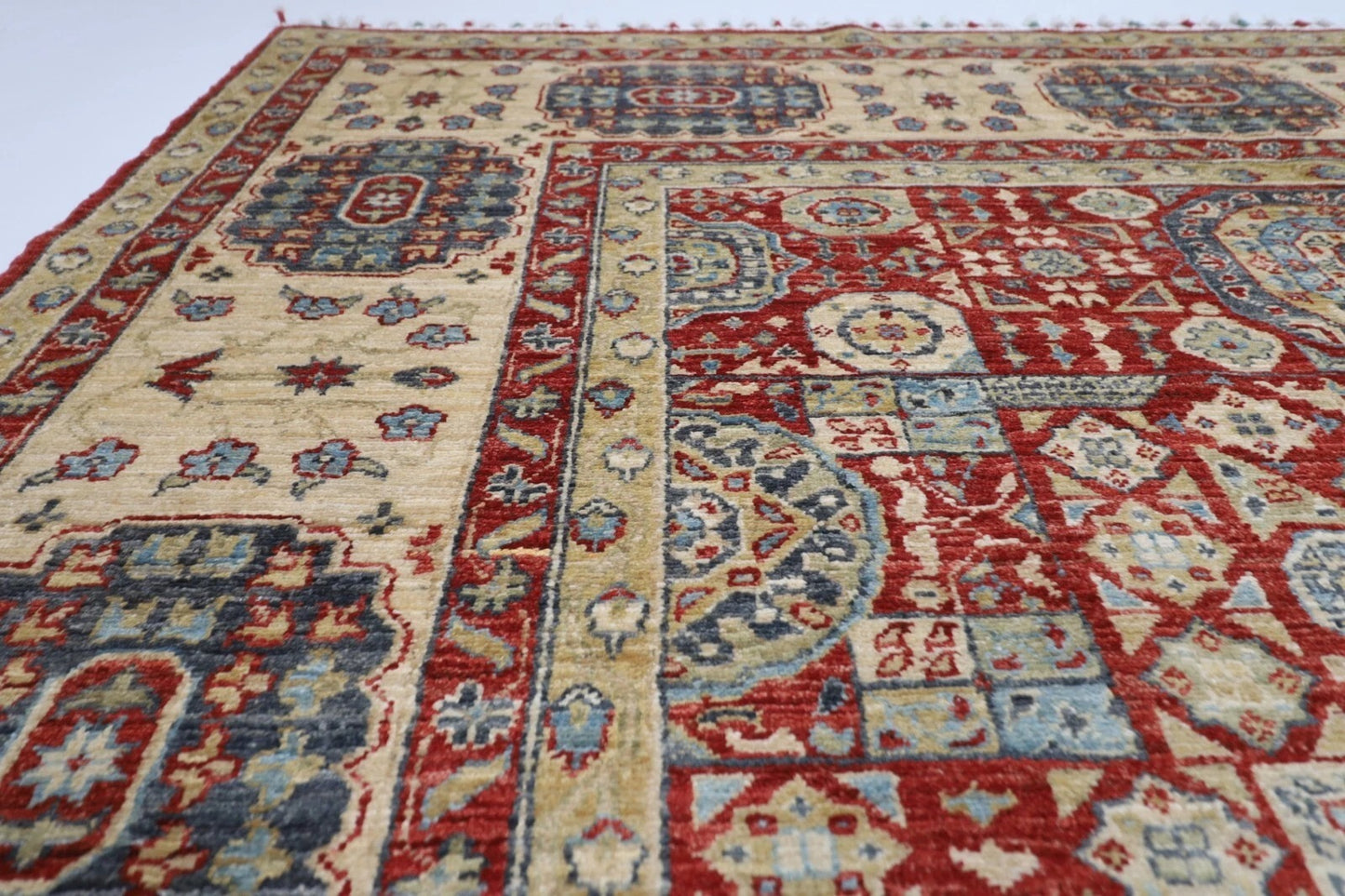 207 x 284 cm | Mamluk Afghan Tribal Hand Knotted Carpet
