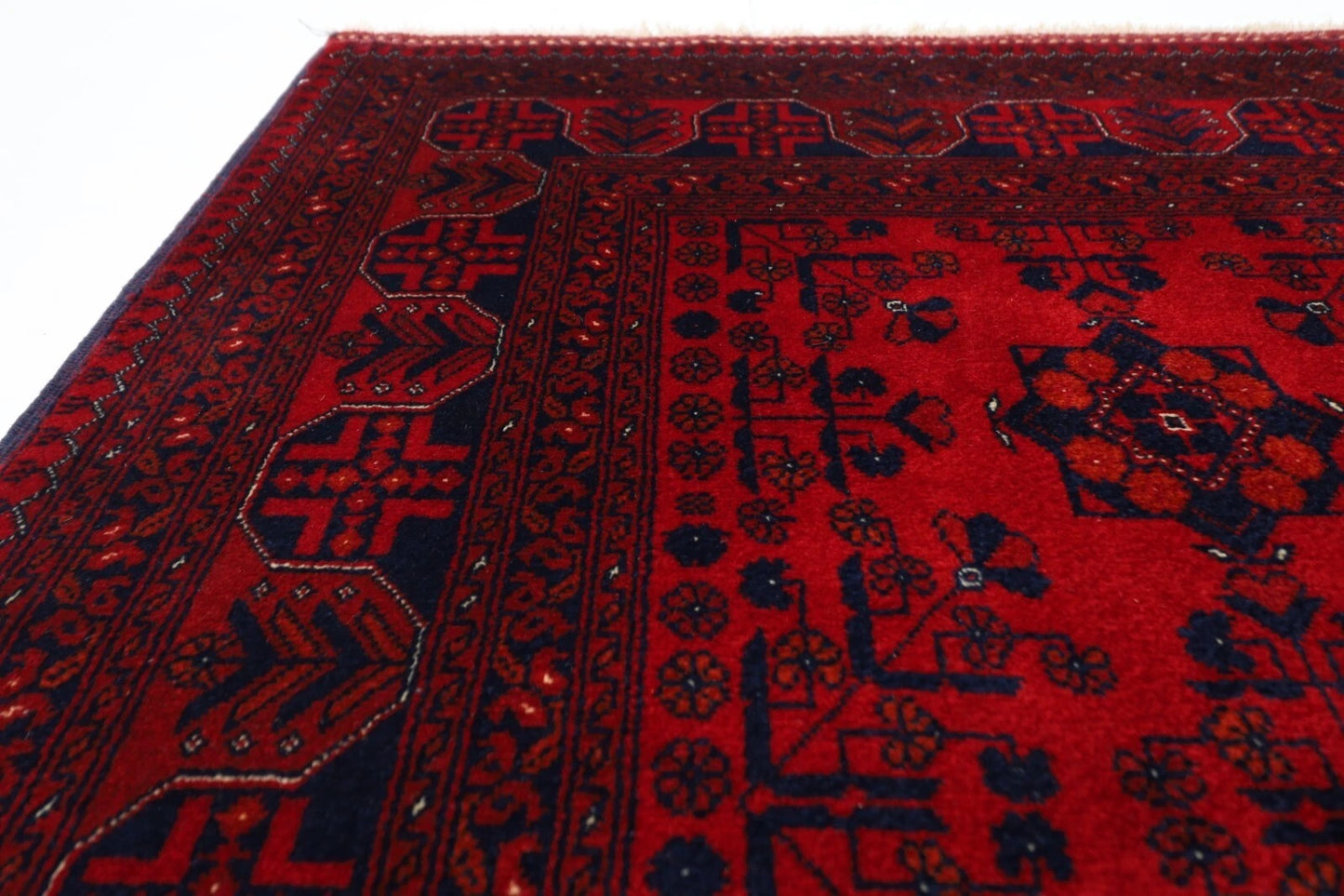 132 x 202 cm | Belgic Afghan Tribal Hand Knotted Veg Dye Wool carpet