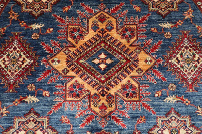 247 x 252 cm | Kazak Afghan Tribal Hand Knotted Wool Round Carpet