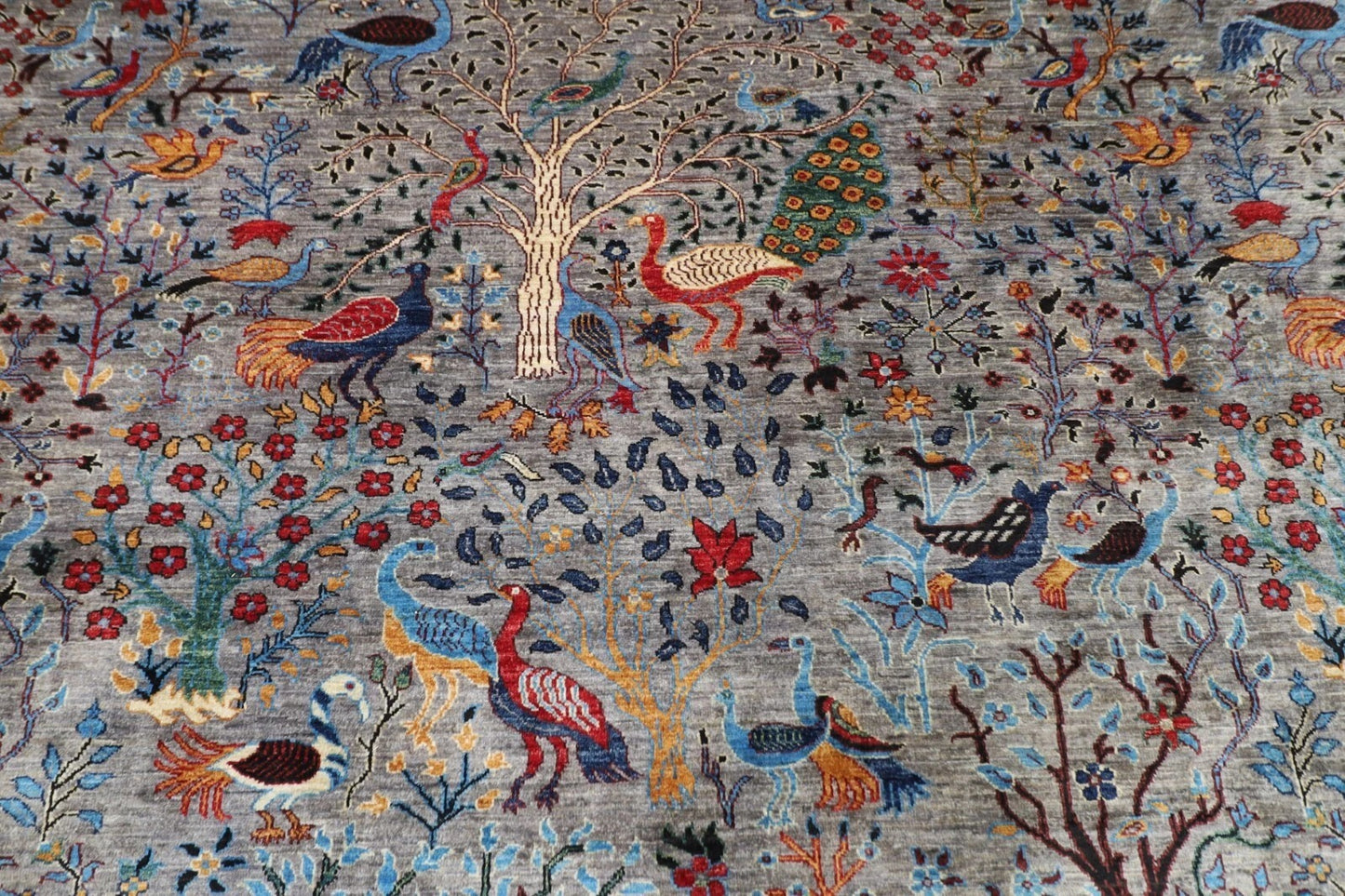361 x 537 cm | Birds Afghan Tribal Hand Knotted Carpet
