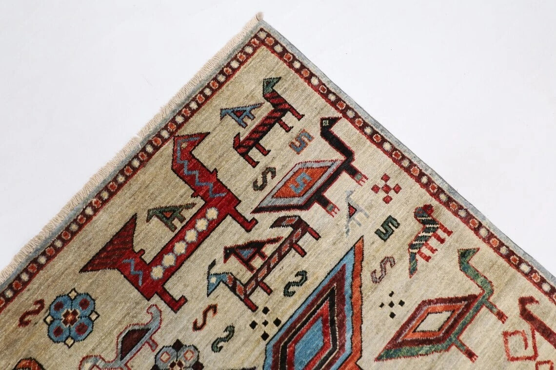250 x 301 cm | Animal Print Afghan Tribal Hand Knotted Carpet
