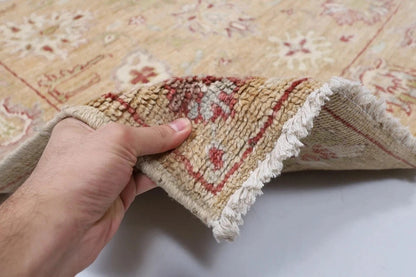 141 x 185 cm | Oushak Afghan Tribal Hand Knotted Veg Dye Wool Carpet