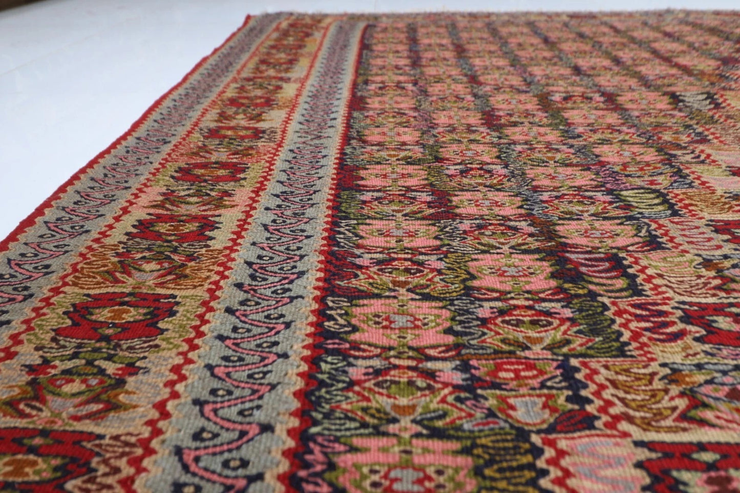 205 x 293 cm | Sumak Flat Weaved Kilim Afghan Tribal Hand Knotted Carpet