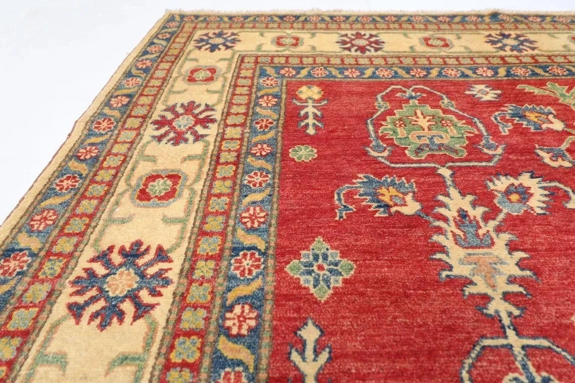 202 x 283 cm | Kazak Afghan Tribal Hand Knotted Carpet