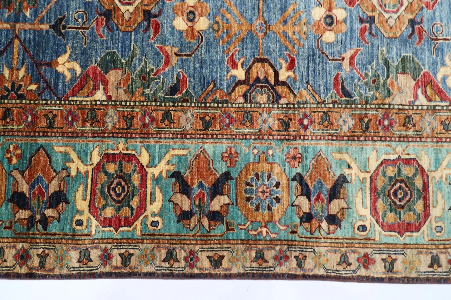 202 x 303 cm | Kazak Afghan Tribal Hand Knotted Carpet