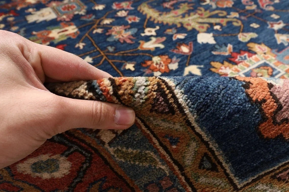 273 x 363 cm | Navy Afghan Tribal Hand Knotted Carpet
