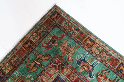 168 x 234 cm | Pazyryk Afghan Tribal Hand Knotted Veg Dye Wool Carpet