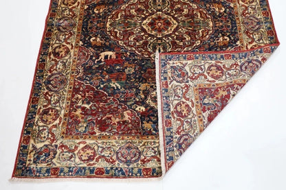154 x 197 cm | Kerman Afghan Tribal Hand Knotted Veg Dye Wool Carpet