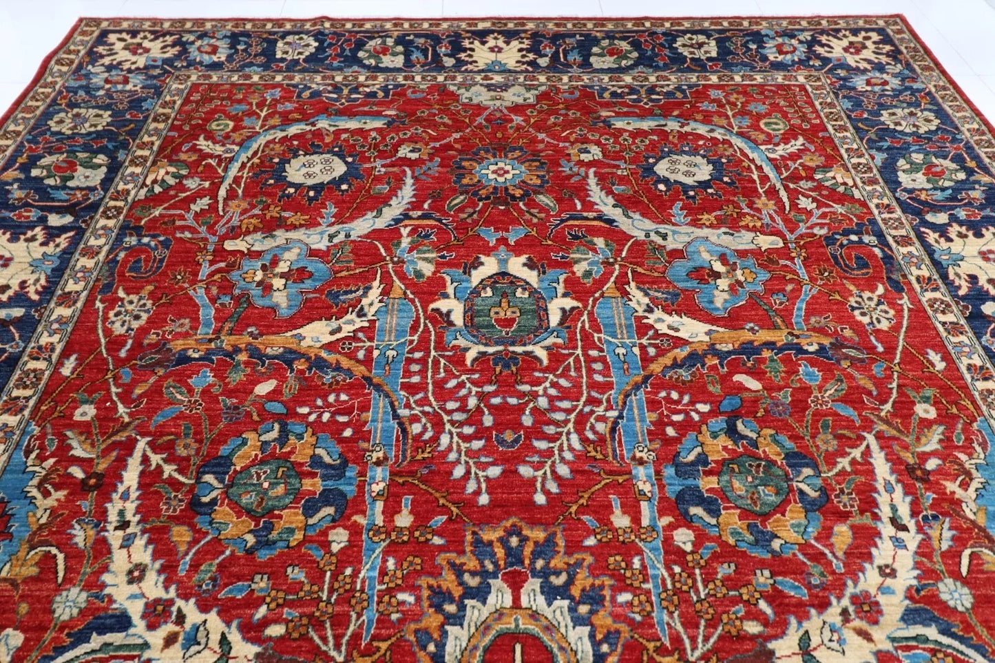 306 x 412 cm | Sickle Leaf Afghan Hand Knotted Carpet