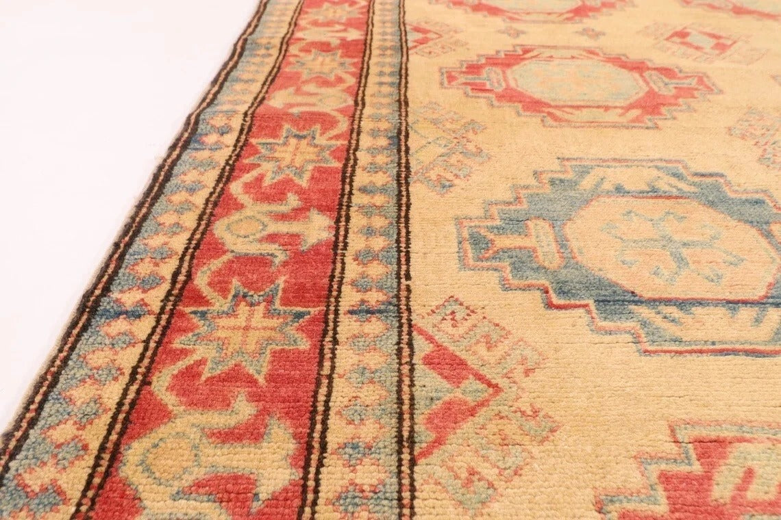 155 x 295 cm | Over Size Kazak Afghan Tribal Hand Knotted Veg Dye Wool Carpet