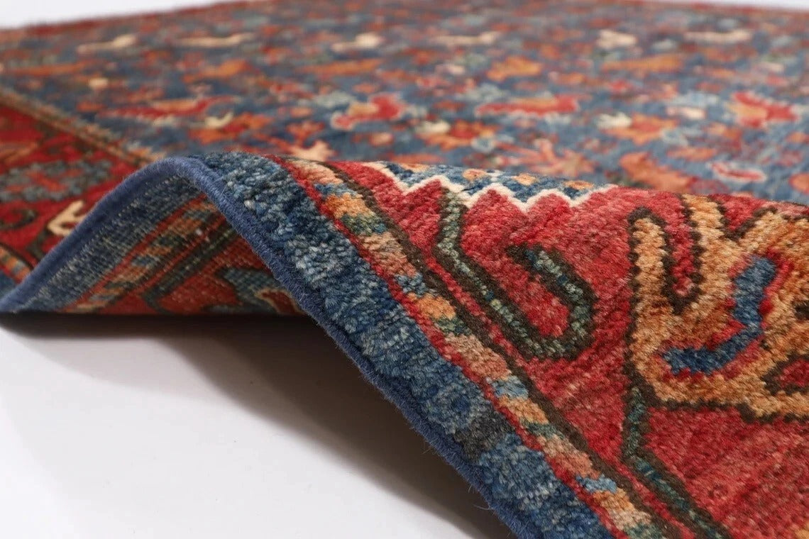 150 x 200 cm | Navy Afghan Tribal Hand Knotted Veg Dye Wool carpet