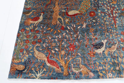 245 x 304 cm | Birds Afghan Tribal Hand Knotted Carpet