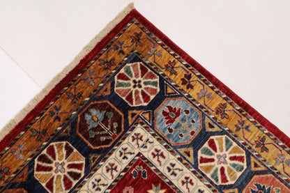 152 x 203 cm | Afghan Tribal Hand Knotted Veg Dye Wool Carpet