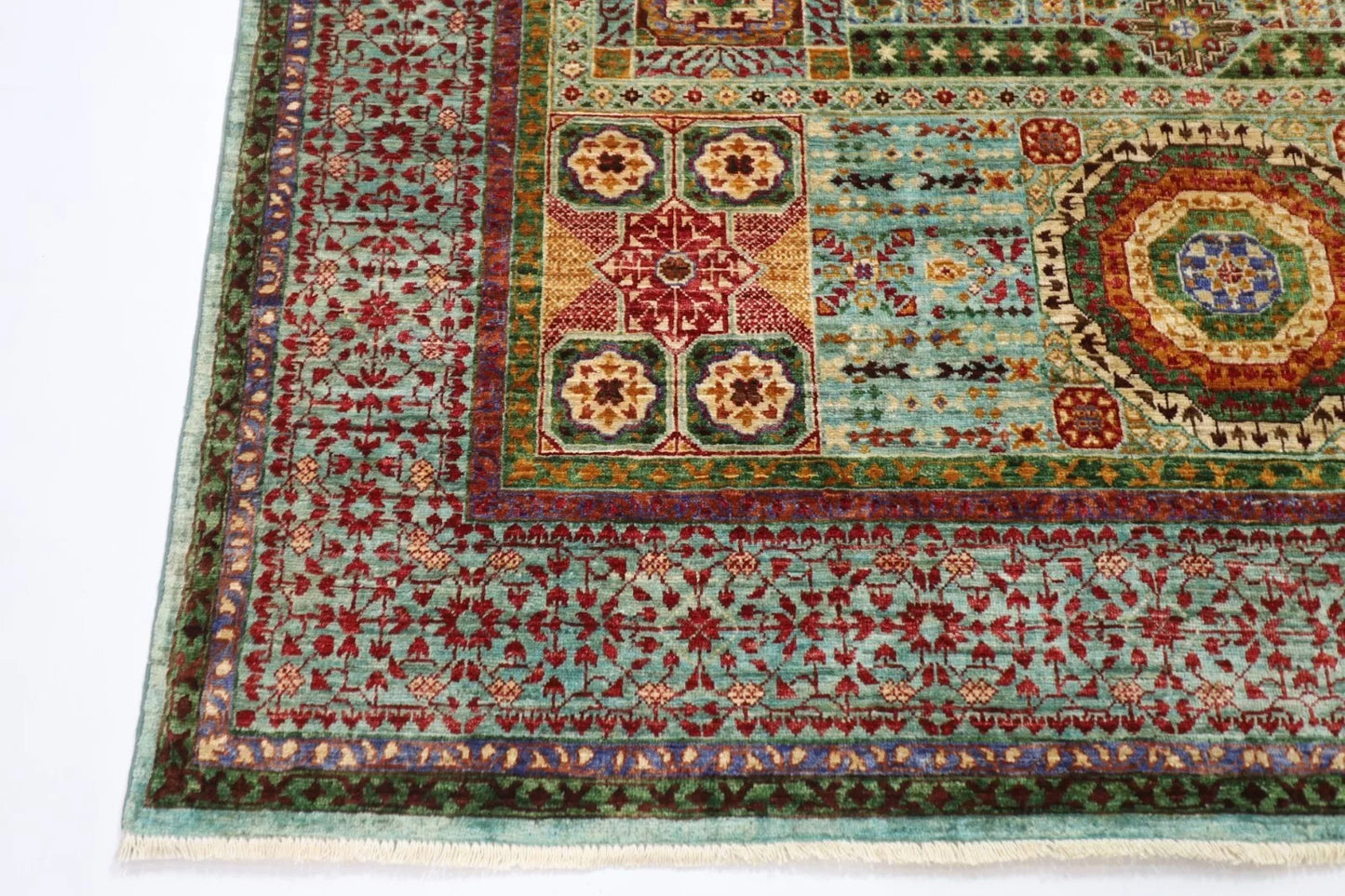 175 x 228 cm | Mamluk Afghan Tribal Hand Knotted Veg Dye Wool Carpet