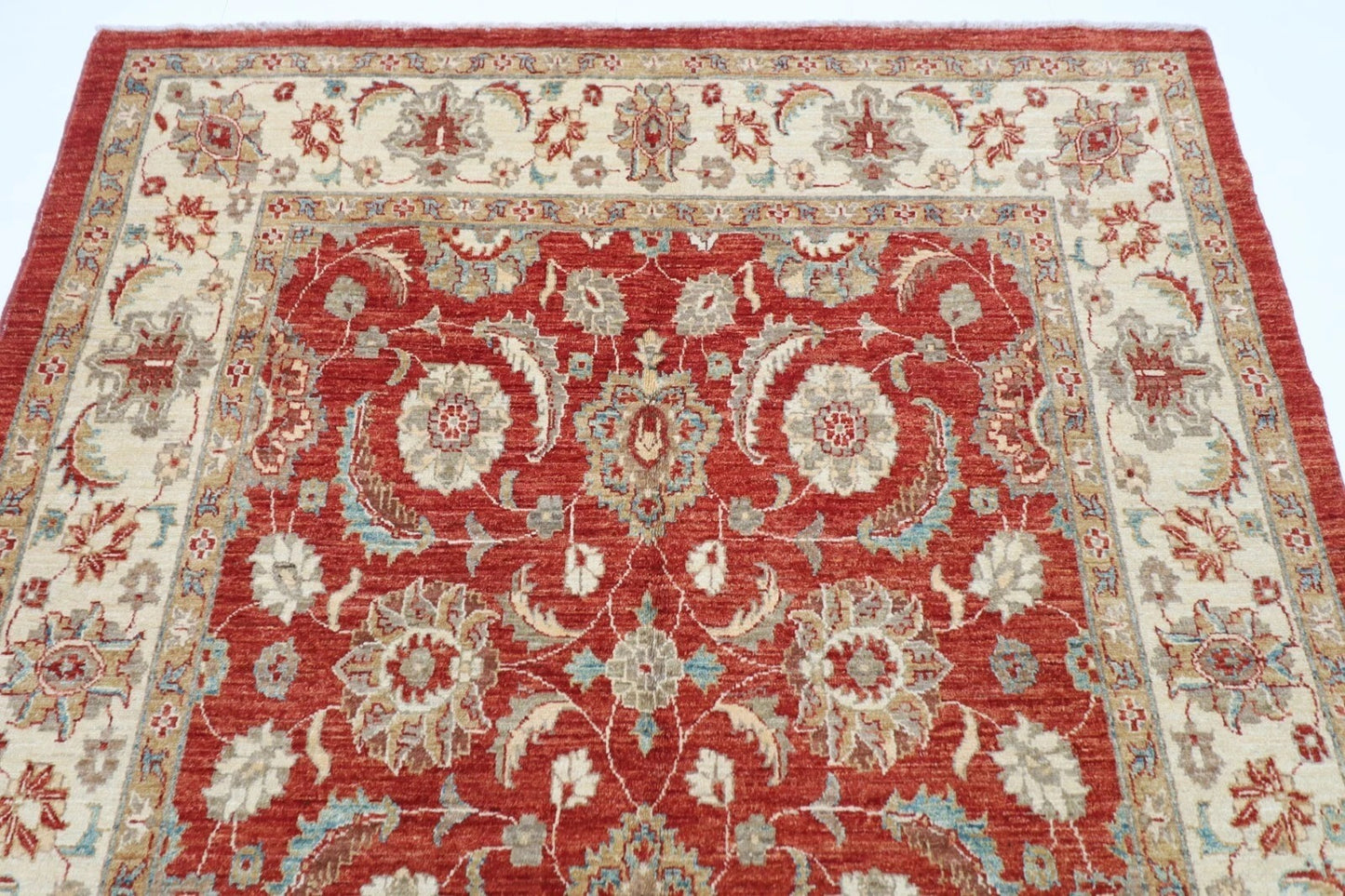 172 x 201 cm | Oriental Afghan Tribal Hand Knotted Veg Dye Wool Carpet