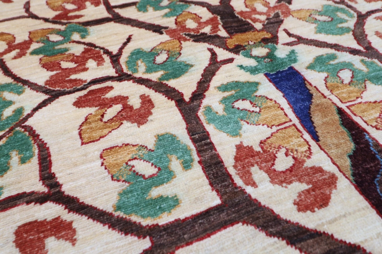 173 x 240 cm | Tree Afghan Tribal Hand Knotted Veg Dye Wool Carpet
