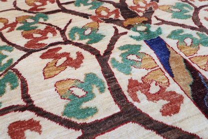 173 x 240 cm | Tree Afghan Tribal Hand Knotted Veg Dye Wool Carpet