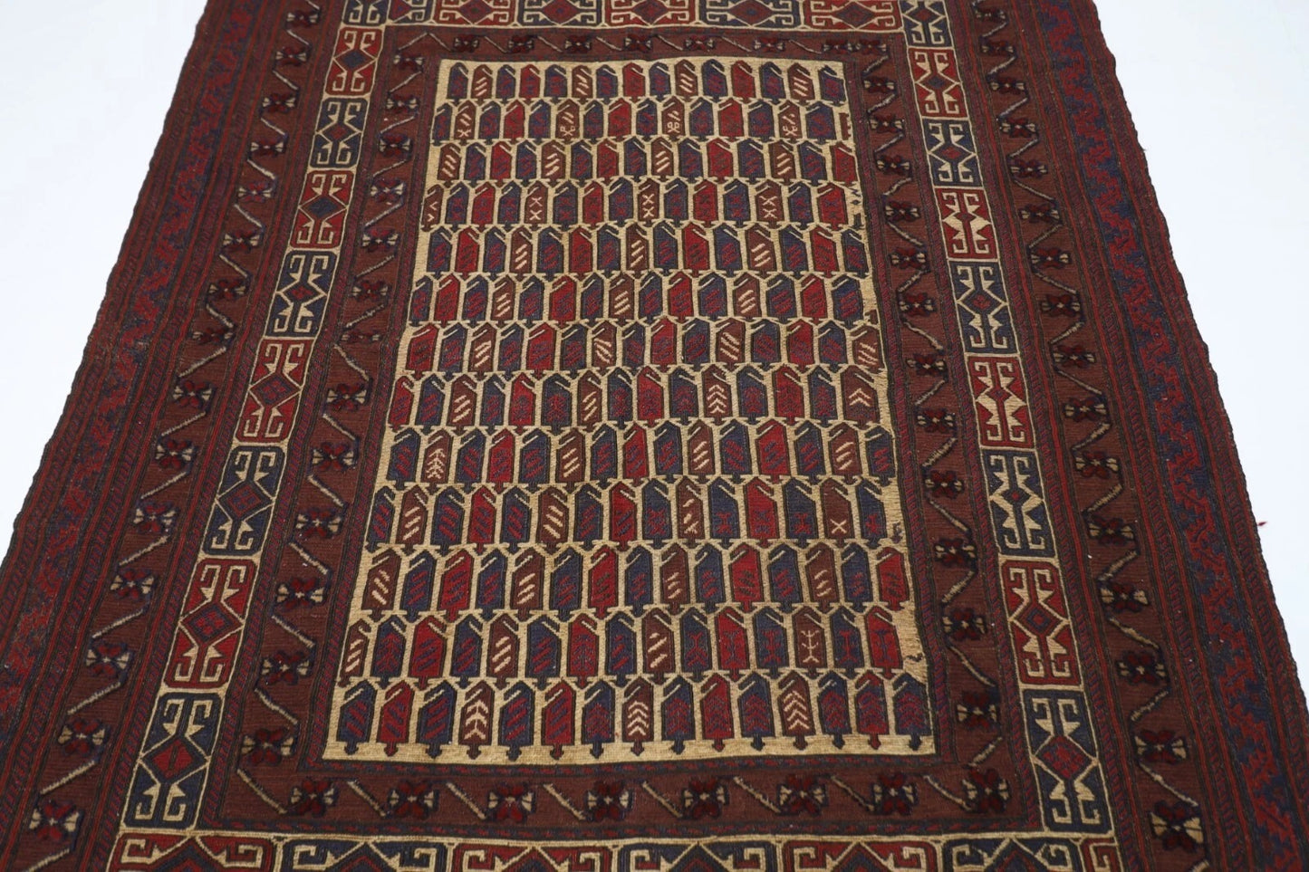 188 x 245 cm | Vintage Kilim Afghan Tribal Hand Knotted Veg Dye Wool Carpet