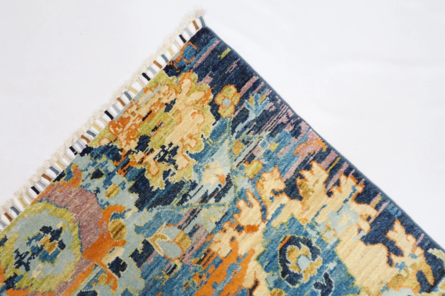 195 x 303 cm | Abstract Silk / Wool Afghan Tribal Hand Knotted Carpet