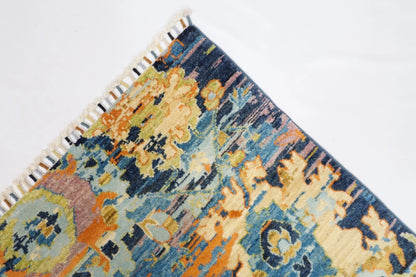 195 x 303 cm | Abstract Silk / Wool Afghan Tribal Hand Knotted Carpet