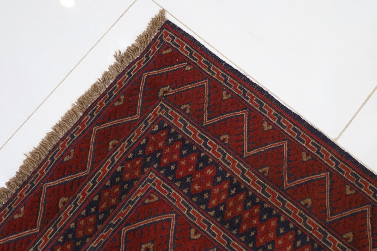 202 x 265 cm | Flat Weaved Carpet Kilim Afghan Tribal Hand Knotted Carpet