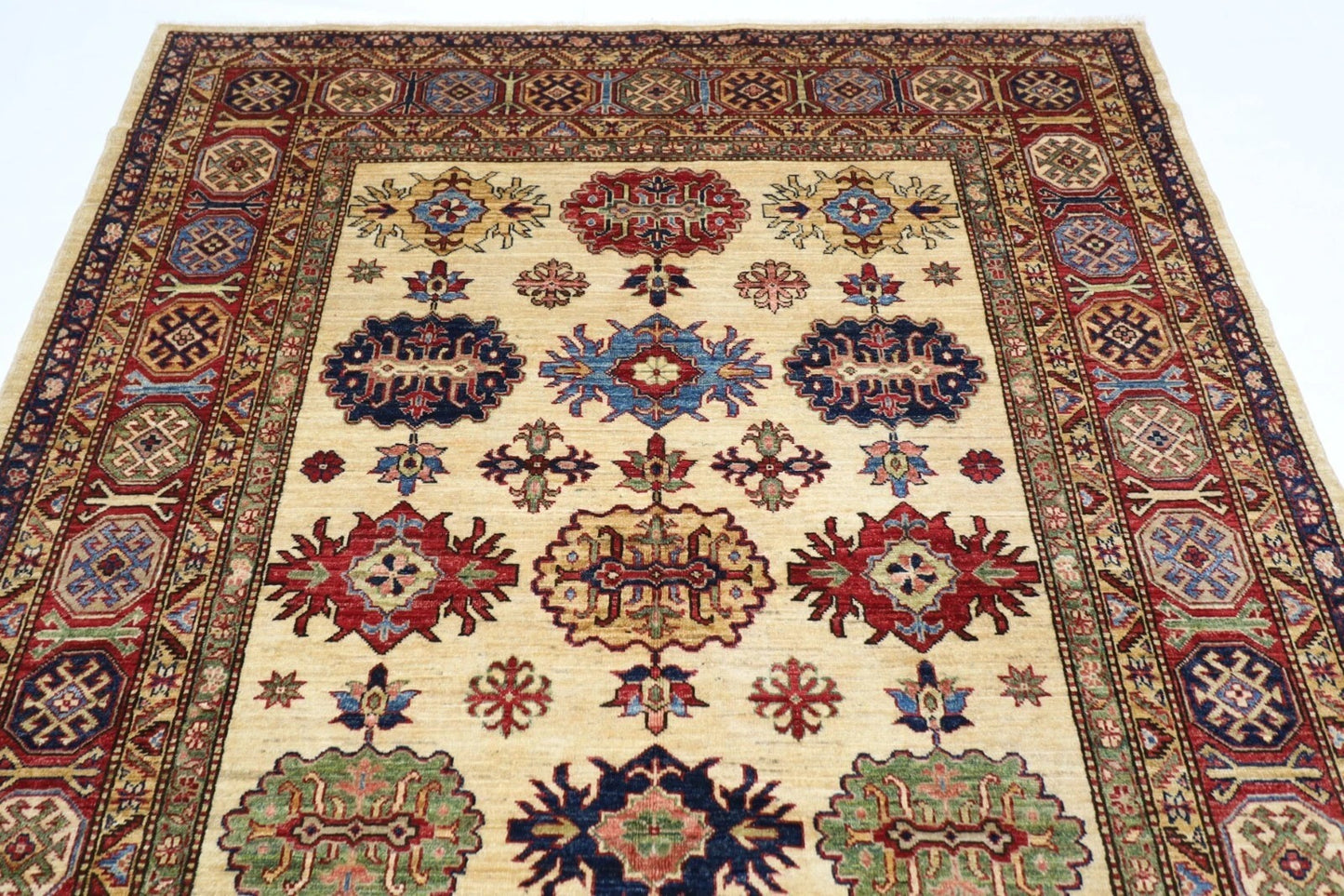 185 x 286 cm | Kazak Afghan Tribal Hand Knotted Carpet