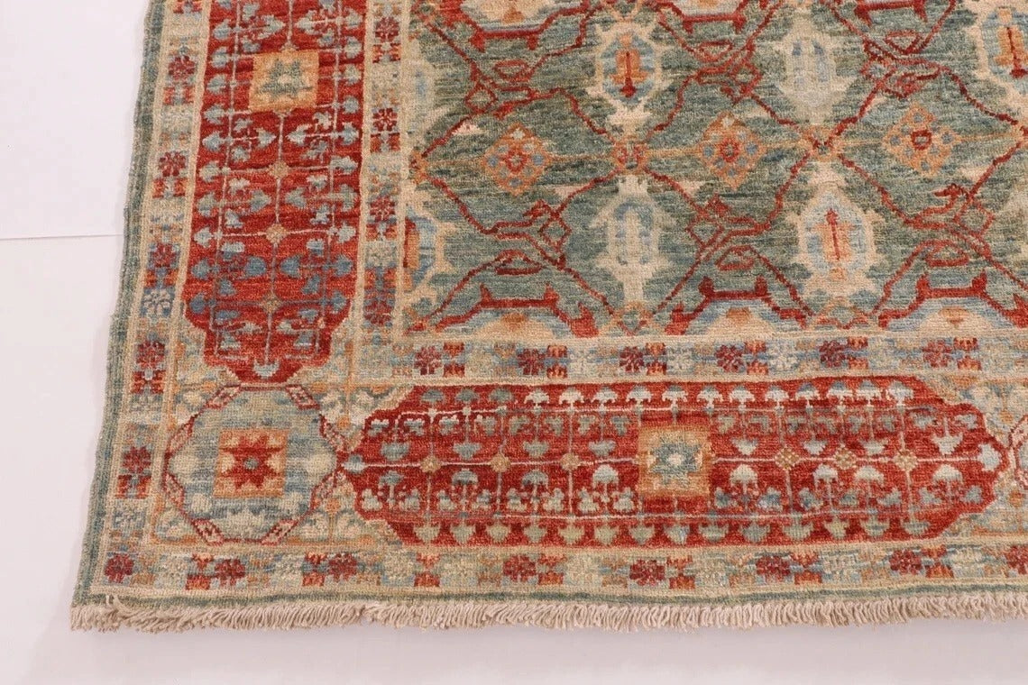 158 x 188 cm | Mamluk Afghan Tribal Hand Knotted Veg Dye Wool Carpet