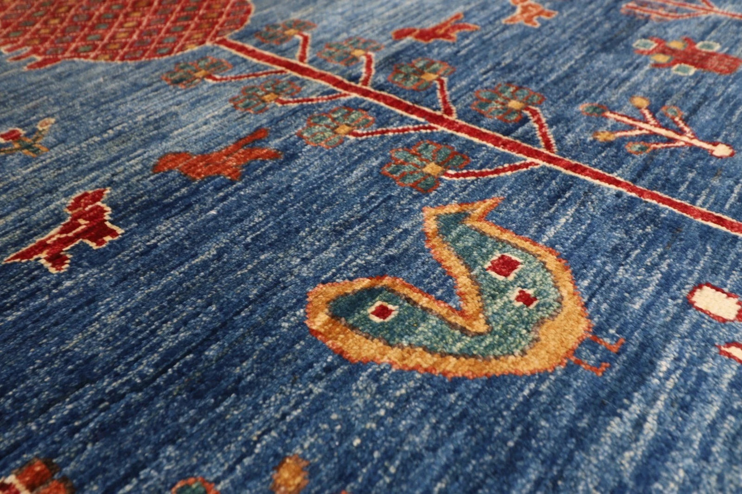 182 x 262 cm | Gabbeh Landscape Afghan Tribal Hand Knotted Veg Dye Wool Carpet
