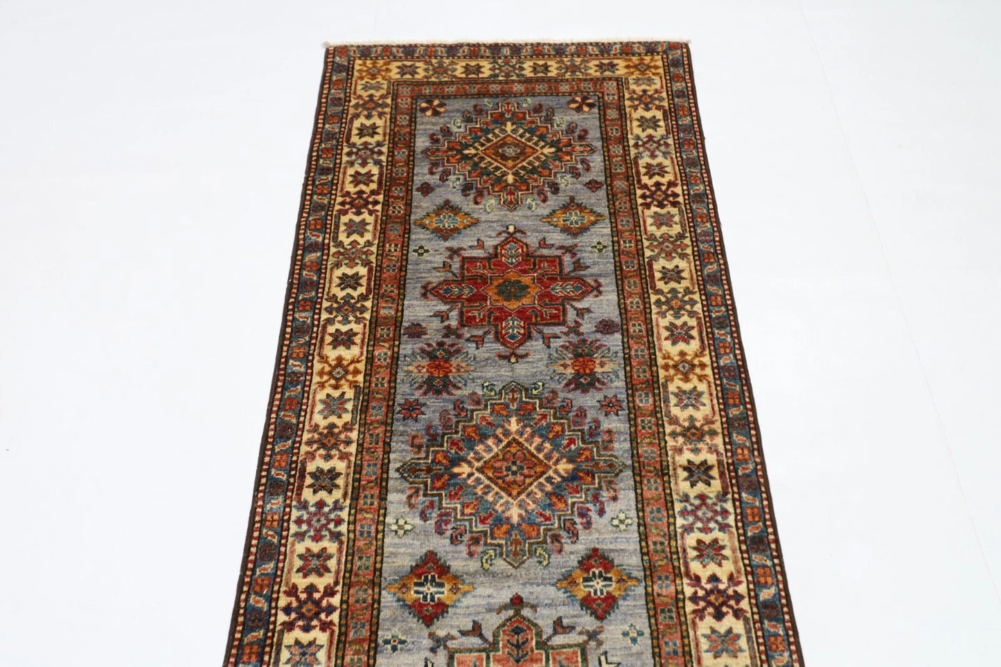 82 x 271 cm | Kazak Afghan Tribal Hand Knotted Wool Runner