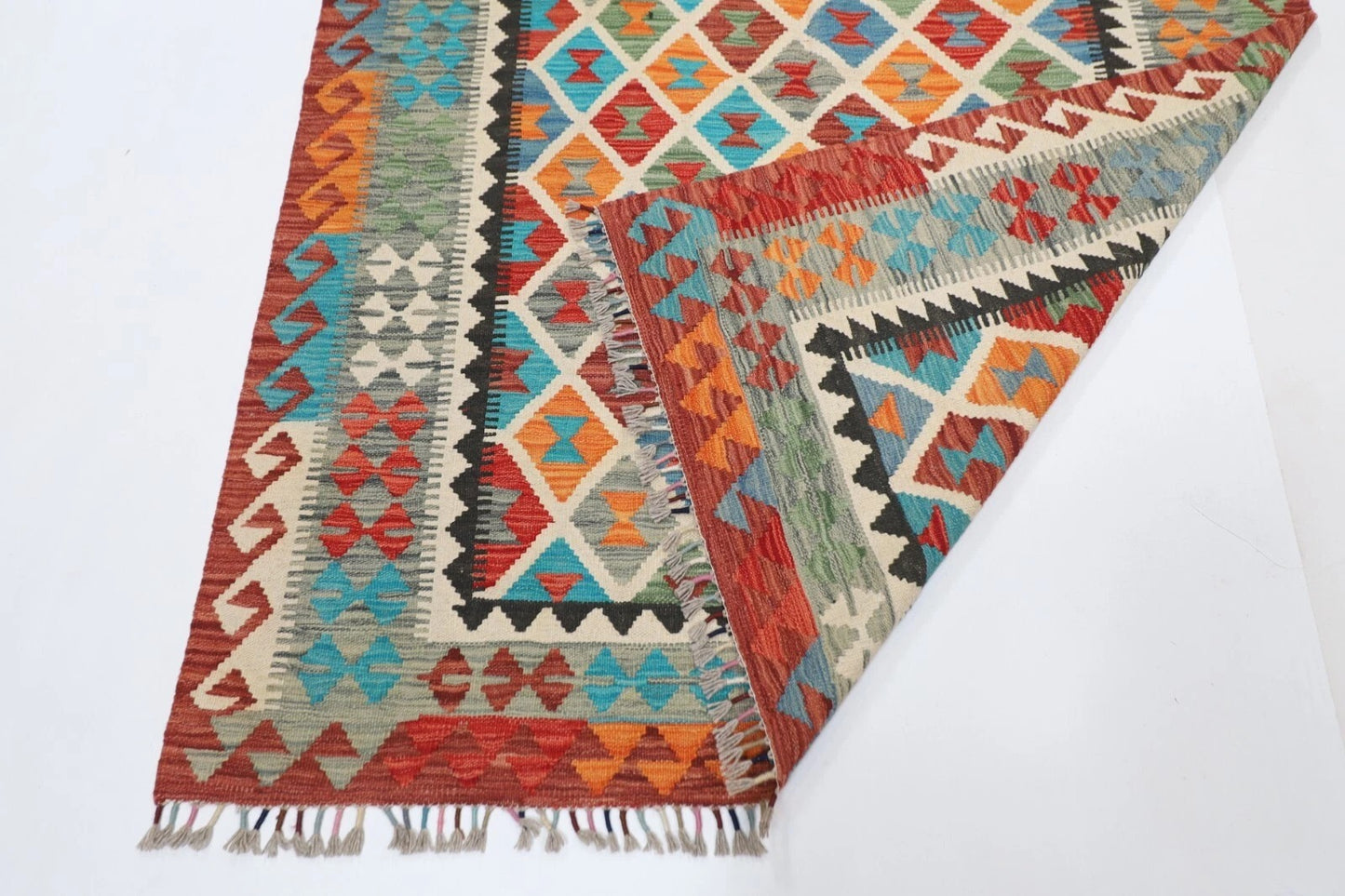 155 x 202 cm | Kilim Afghan Tribal Hand Knotted Veg Dye Wool carpet