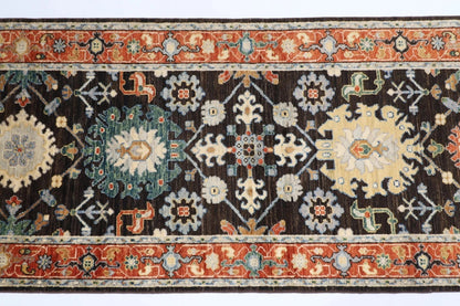 81 x 441 cm | Brown Afghan Tribal Hand Knotted Wool Runner