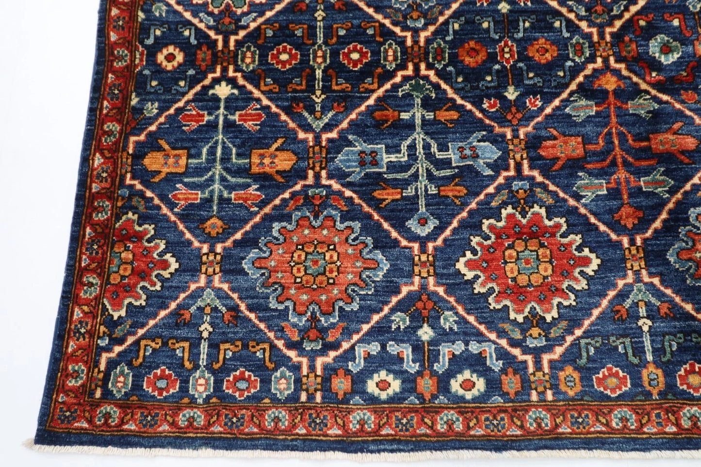 180 x 274 cm |  Afghan Blue Tribal Hand Knotted Veg Dye Wool carpet