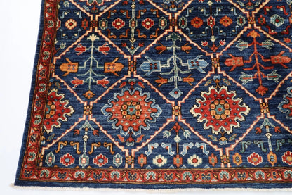 180 x 274 cm |  Afghan Blue Tribal Hand Knotted Veg Dye Wool carpet