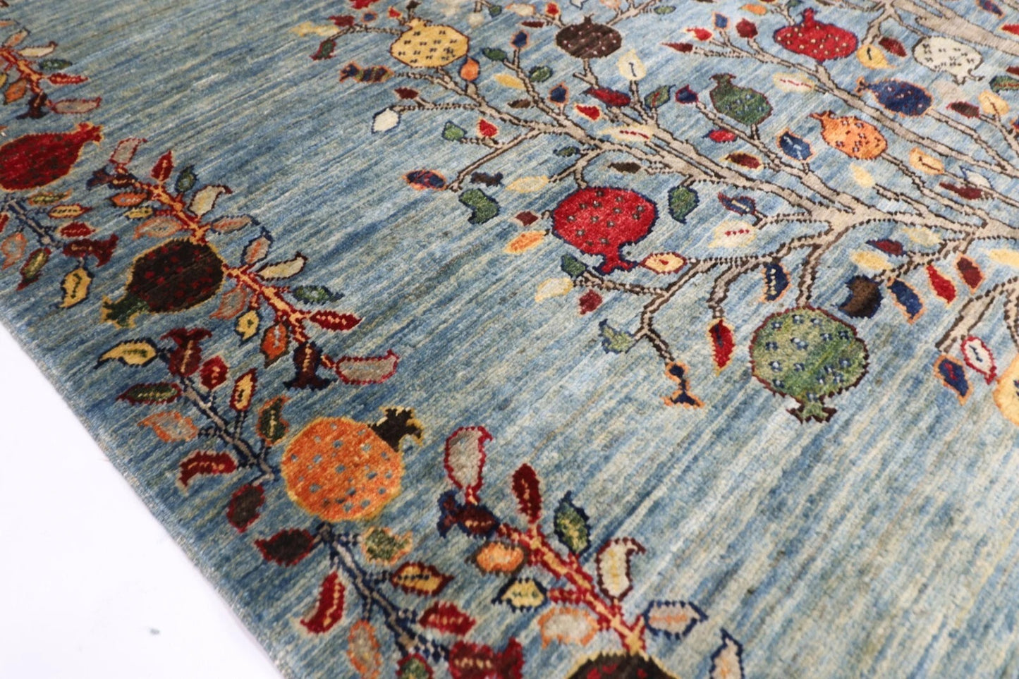 178 x 246 cm | Pomegranate Afghan Tribal Hand Knotted Veg Dye Wool Carpet